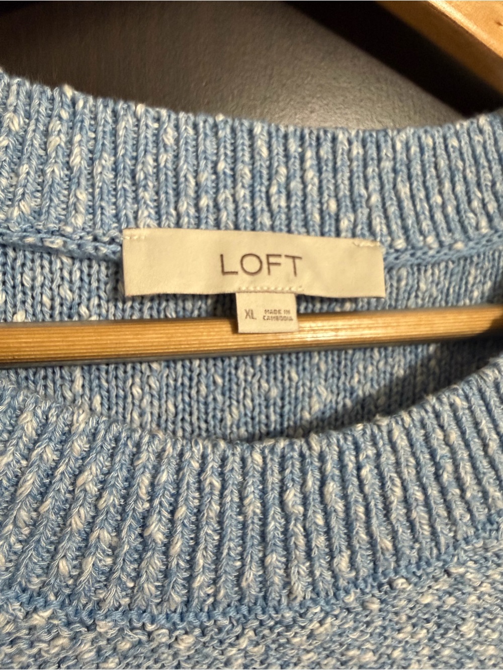 NWOT - LOFT Light Blue Marled Crewneck Sweater
